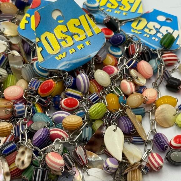 Vintage large lot of Fossil ware Multicolor Bead necklace - Picture 5 of 5